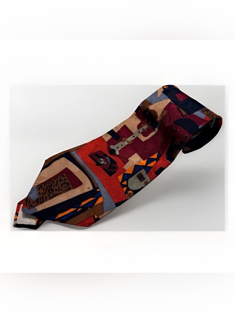 VTG 1988 Picasso "Three Musicians" 100% Silk Tie | Cubist Abstract Art Necktie